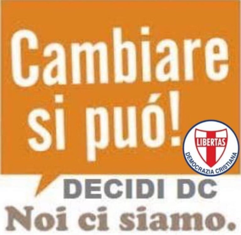 PER I GIORNI DI VENERDI’ 12 SETTEMBRE E DI SABATO 13 SETTEMBRE 2025 CONVOCATA A ROMA UNA RIUNIONE DELLA DIREZIONE NAZIONALE E DEL CONSIGLIO NAZIONALE DELLA DEMOCRAZIA CRISTIANA ITALIANA